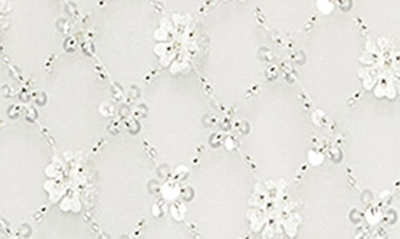 Mac Duggal One-shoulder Floral Sequin Feather Trim Sheath Gown In White
