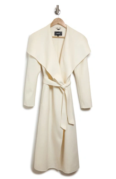 Shop Mackage Mai Wool Long Wrap Coat In Cream