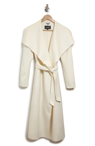Mackage Spread-collar Tied Coat In Cream