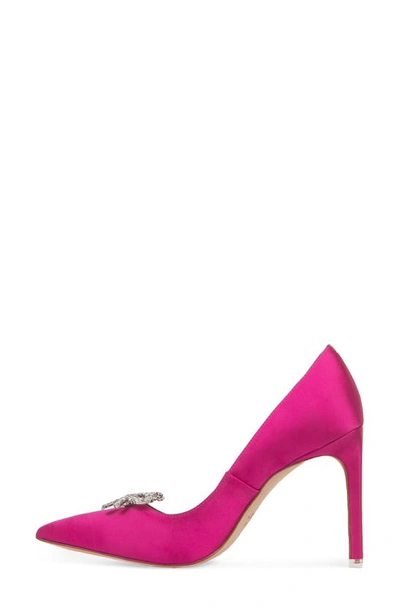 Black Suede Studio Tre Crystal-bow Stiletto Pumps In Spring Crocus Satin