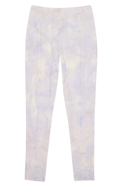 Shop Moncler Tie Dye Leggings In Lavender/ Off White