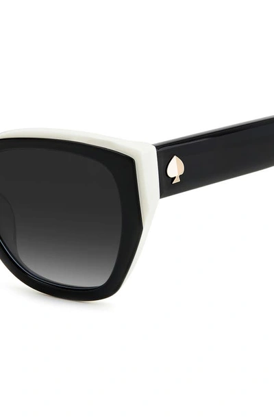 Kate Spade Yolanda 51mm Polarized Gradient Cat Eye Sunglasses In Black / Grey Shaded