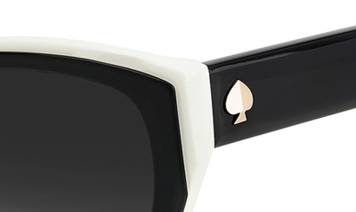 Shop Kate Spade Yolanda 51mm Polarized Gradient Cat Eye Sunglasses In Black / Grey Shaded