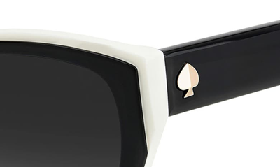 Kate Spade Yolanda 51mm Polarized Gradient Cat Eye Sunglasses In Black / Grey Shaded