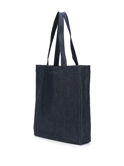 Shop Apc A.p.c. Men's Blue Cotton Tote