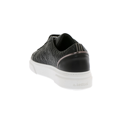 Shop A.testoni Black Calfskin Women's Sneakers