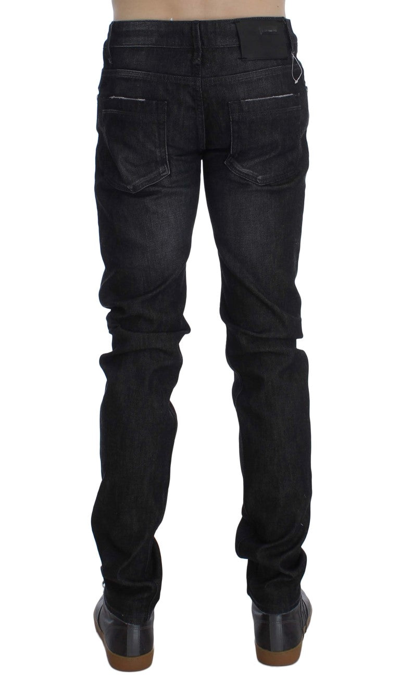 Shop Acht Black Cotton Stretch Slim Fit Men's Jeans