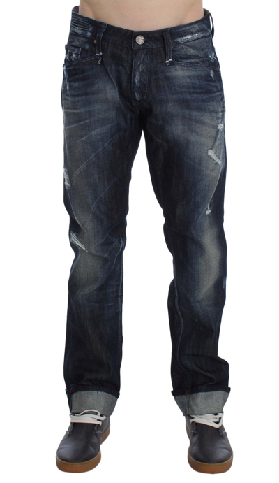 Shop Acht Blue Cotton Regular Straight Fit Men's Jeans