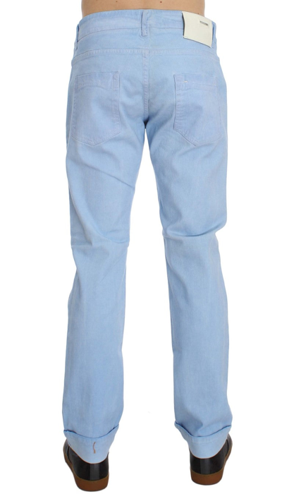 Shop Acht Blue Cotton Stretch Low Waist Fit Men's Jeans