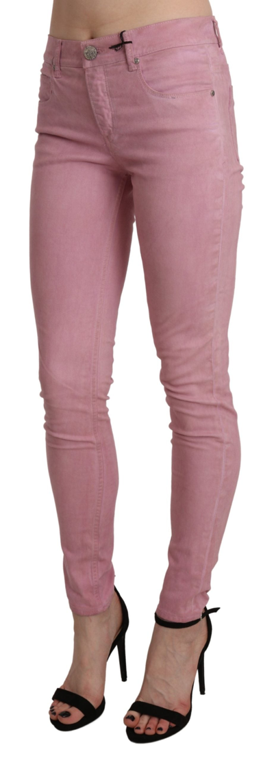 Shop Acht Pink Mid Waist Skinny Stretch  Denim Women's Pant