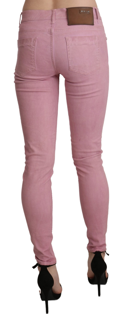 Shop Acht Pink Mid Waist Skinny Stretch  Denim Women's Pant