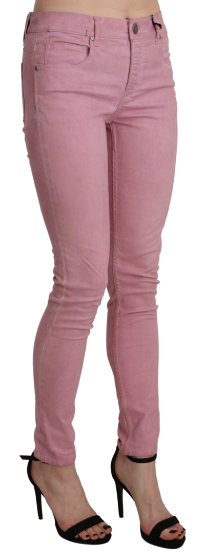 Shop Acht Pink Mid Waist Skinny Stretch  Denim Women's Pant