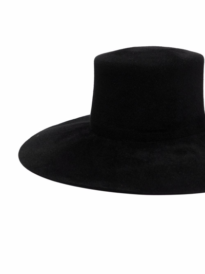 Shop Alberta Ferretti Women's Black Leather Hat