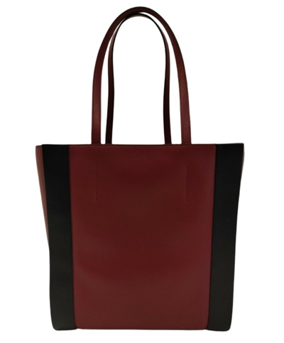 Alexander Mcqueen Dark Red Leather Signature Logo Shopper Tote 630773 6050