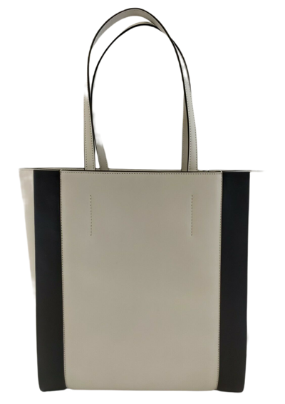 Alexander Mcqueen Ivory Leather Signature Logo Shopper Tote 653656 9050 In Ivory