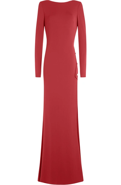 Elie Saab Floor Length Gown With Statement Buttons In Red
