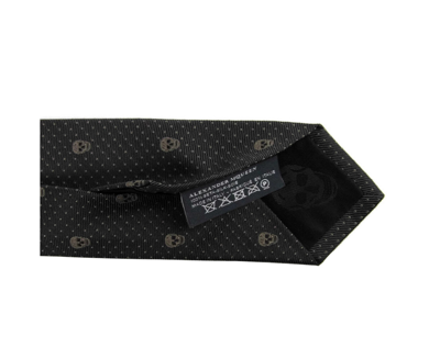 Shop Alexander Mcqueen Men's Brown Skull Polka Dot Silk Tie 184303 2065 (5 Cm)