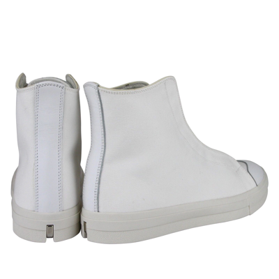 Alexander Mcqueen Men's Hi Top White / Ivory Canvas Sneaker In White / Ivory