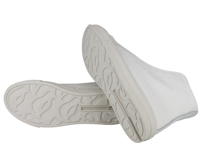 Alexander Mcqueen Men's Hi Top White / Ivory Canvas Sneaker In White / Ivory