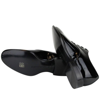 Shop Alexander Mcqueen Men's Patent Black Leather Dress Shoes