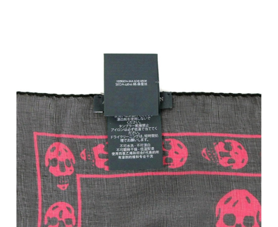 Alexander Mcqueen Women's Black Chiffon Silk With Purple Pink Skull Print Scarf 110640 1071 In Black