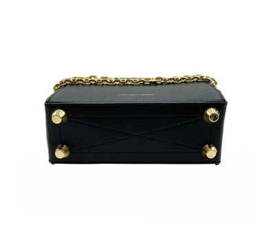 Alexander Mcqueen Women's Black Leather Box 19 With Gold Hardware Crossbody Bag In Black