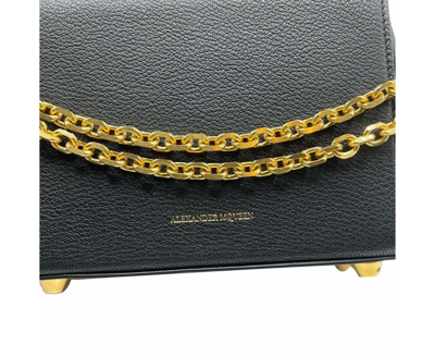Shop Alexander Mcqueen Women's Black Leather Box 19 With Gold Hardware Crossbody Bag