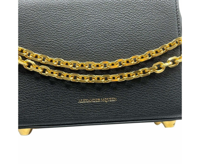 Alexander Mcqueen Women's Black Leather Box 19 With Gold Hardware Crossbody Bag In Black