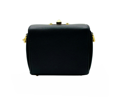 Shop Alexander Mcqueen Women's Black Leather Gold Chain Box 16 Crossbody Bag