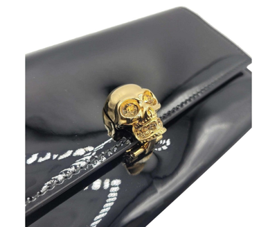 Alexander Mcqueen Women's Black Patent Leather Continental Wallet In Black