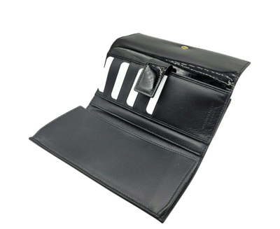Alexander Mcqueen Women's Black Patent Leather Continental Wallet In Black
