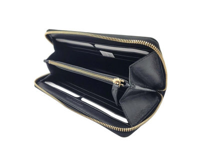 Shop Alexander Mcqueen Women's Dark Navy Patent Leather Zip Around Wallet
