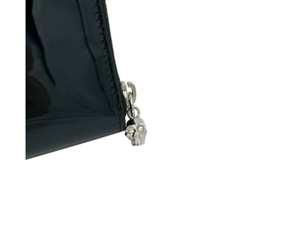 Alexander Mcqueen Women's Dark Navy Patent Leather Zip Around Wallet In Dark Navy
