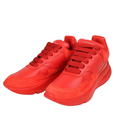 Shop Alexander Mcqueen Women's Red Leather / Suede Sneaker