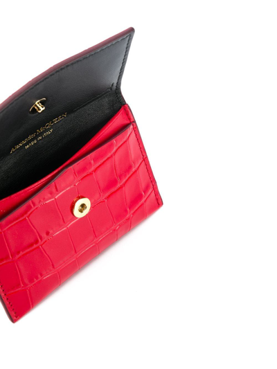 Shop Alexander Mcqueen Women's Red Leather Wallet