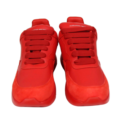 Shop Alexander Mcqueen Women's Red Leather / Suede Sneaker