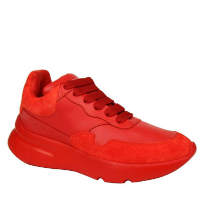 Shop Alexander Mcqueen Women's Red Leather / Suede Sneaker