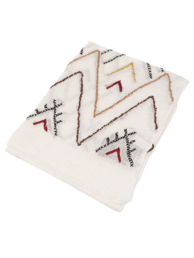 Shop Altea Men's White Linen Scarf