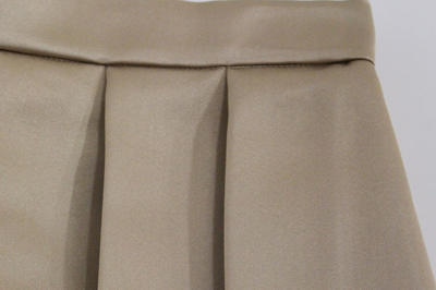 Shop Andrea Incontri Brown Silk Solid Mini Pleated Women's Skirt