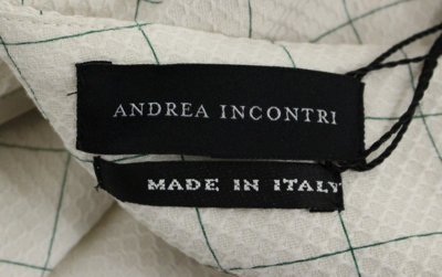 Shop Andrea Incontri White Cotton Checkered Pencil Women's Skirt