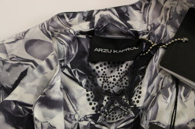 Shop Arzu Kaprol Gray Blue Silk Sleeveless Top Shirt Women's Blouse In Multicolor