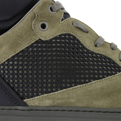 Shop Balenciaga Men's High Top Black / Olive Green Suede Leather Sneakers