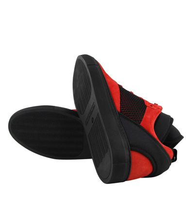 Shop Balenciaga Men's High Top Black / Red Suede Leather Sneakers