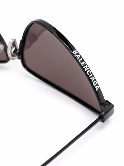Shop Balenciaga Women's Black Metal Sunglasses