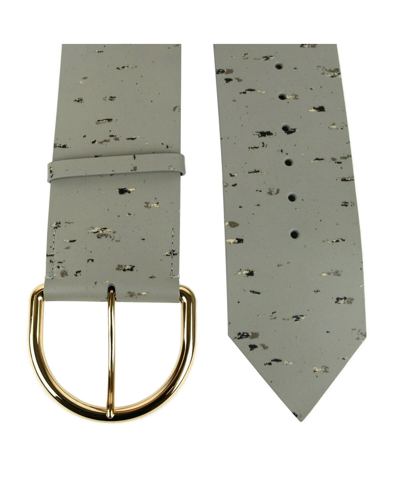 Balenciaga Women's Grey Linoleum Wide Belt Gold Hardware (80 / 32) In Grey