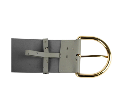 Balenciaga Women's Grey Linoleum Wide Belt Gold Hardware (80 / 32) In Grey