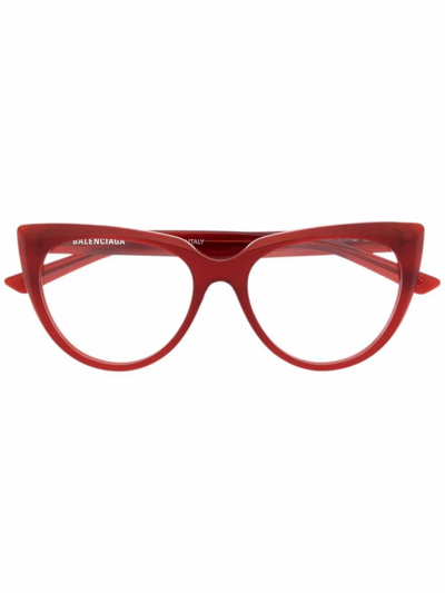Shop Balenciaga Women's Red Acetate Glasses