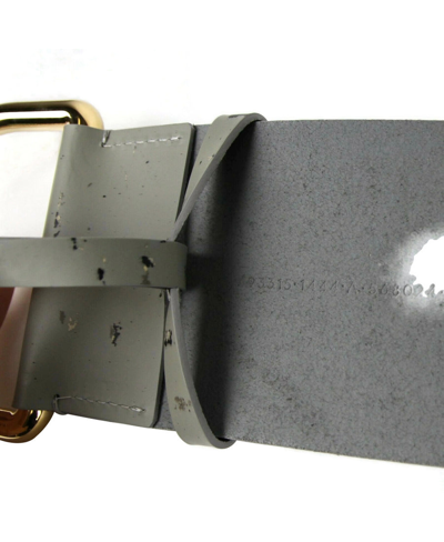 Balenciaga Women's Grey Linoleum Wide Belt Gold Hardware (80 / 32) In Grey