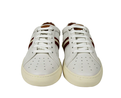 Shop Bally Men's White Calf Leather Sneakers With Red Beige Herk-u-07 (7 D Us)