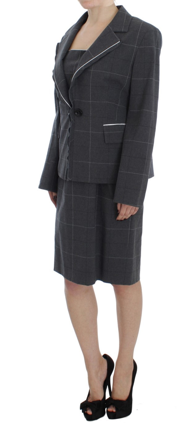 Shop Bencivenga Gray Stretch Sheath Dress Suit Women's Set
